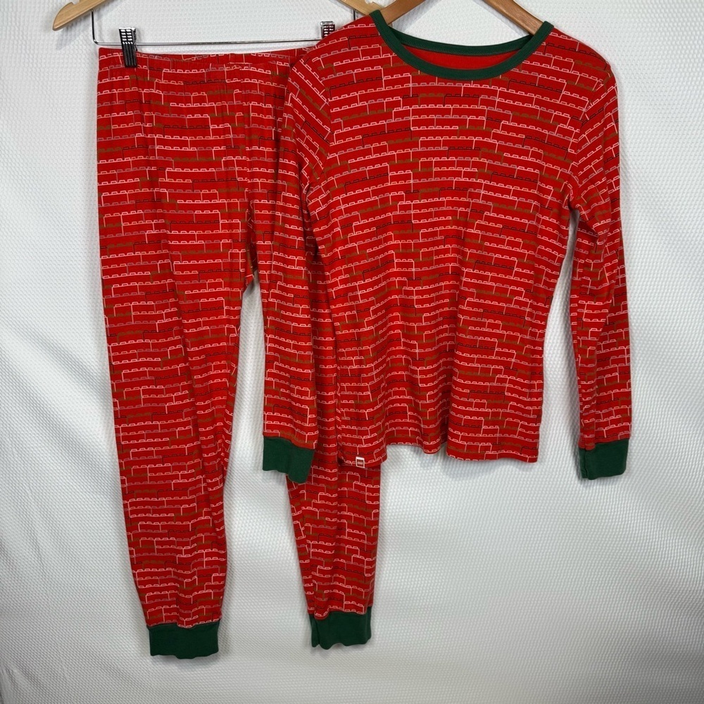 LEGO TARGET Red Stacked Brick Pattern Pajama Set Adult Size Medium